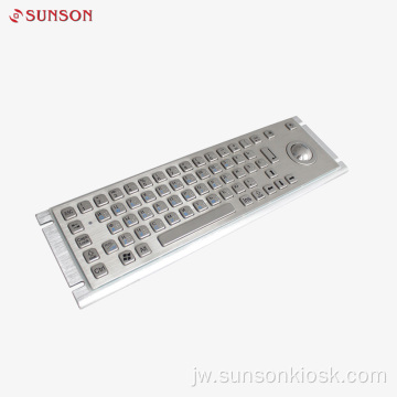 Keyboard stainless steel IP65 kanthi trackball kanggo terminal layanan diri